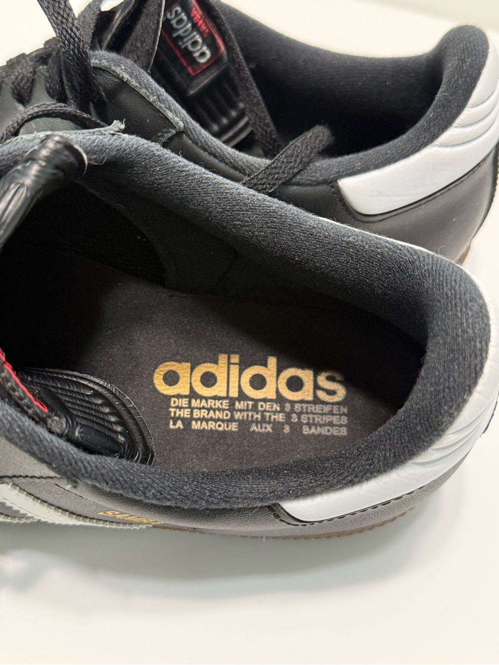 adidas Samba Leather Sneakers Black White Mens Size 10.5 US - Picture 8 of 12